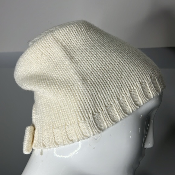 Kate Spade Cream Ribbed Beanie Hat - Picture 8 of 9